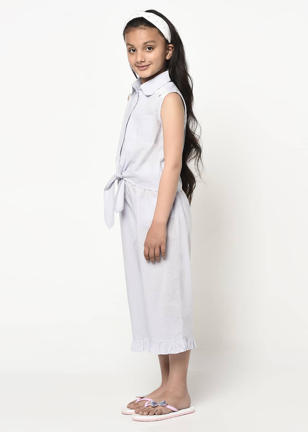 Blanc9 Shoulder Laced Capri Set