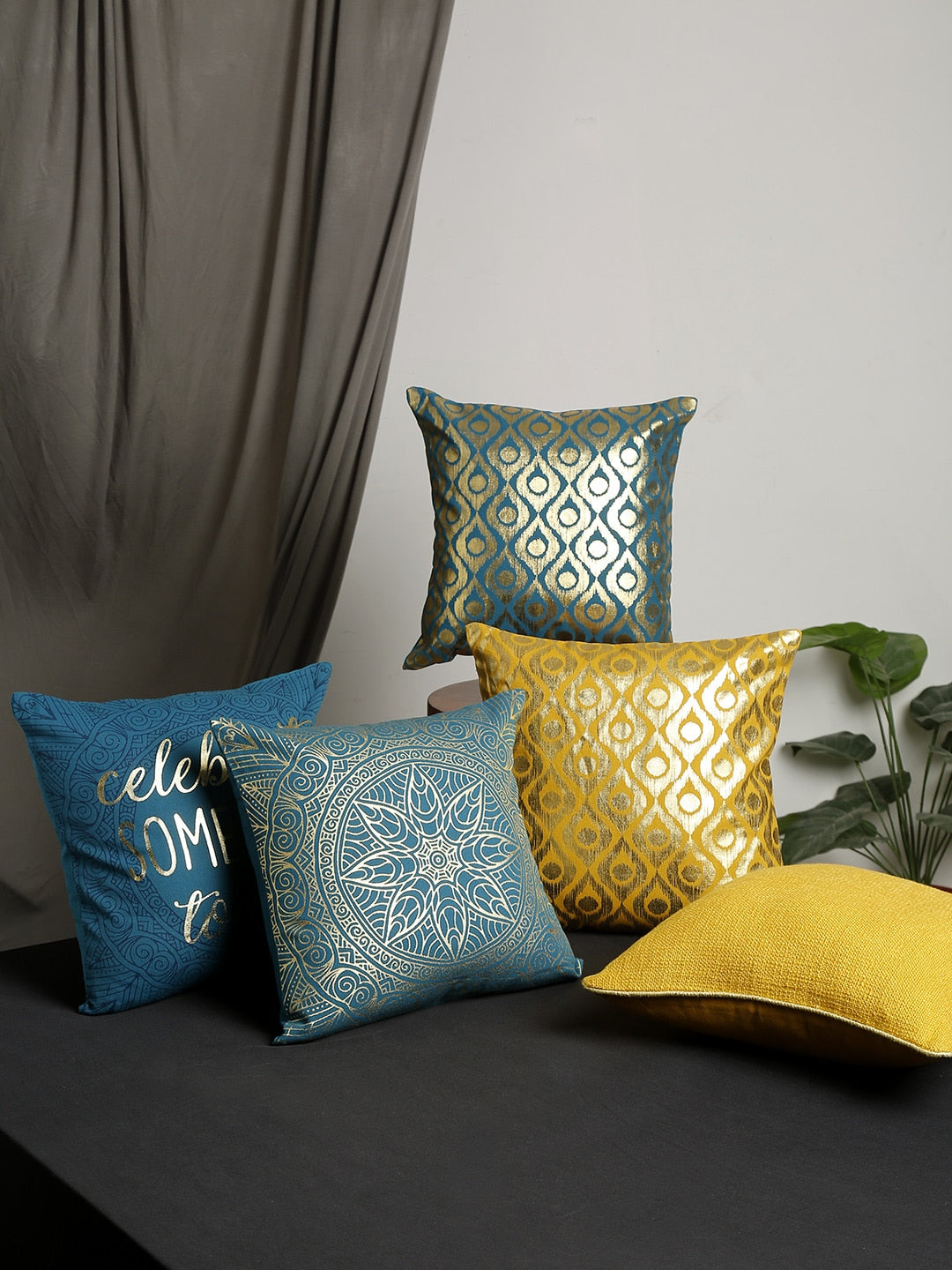 Blanc9 Set of 5 Rajgharana 40x40 CM Cushion Cover