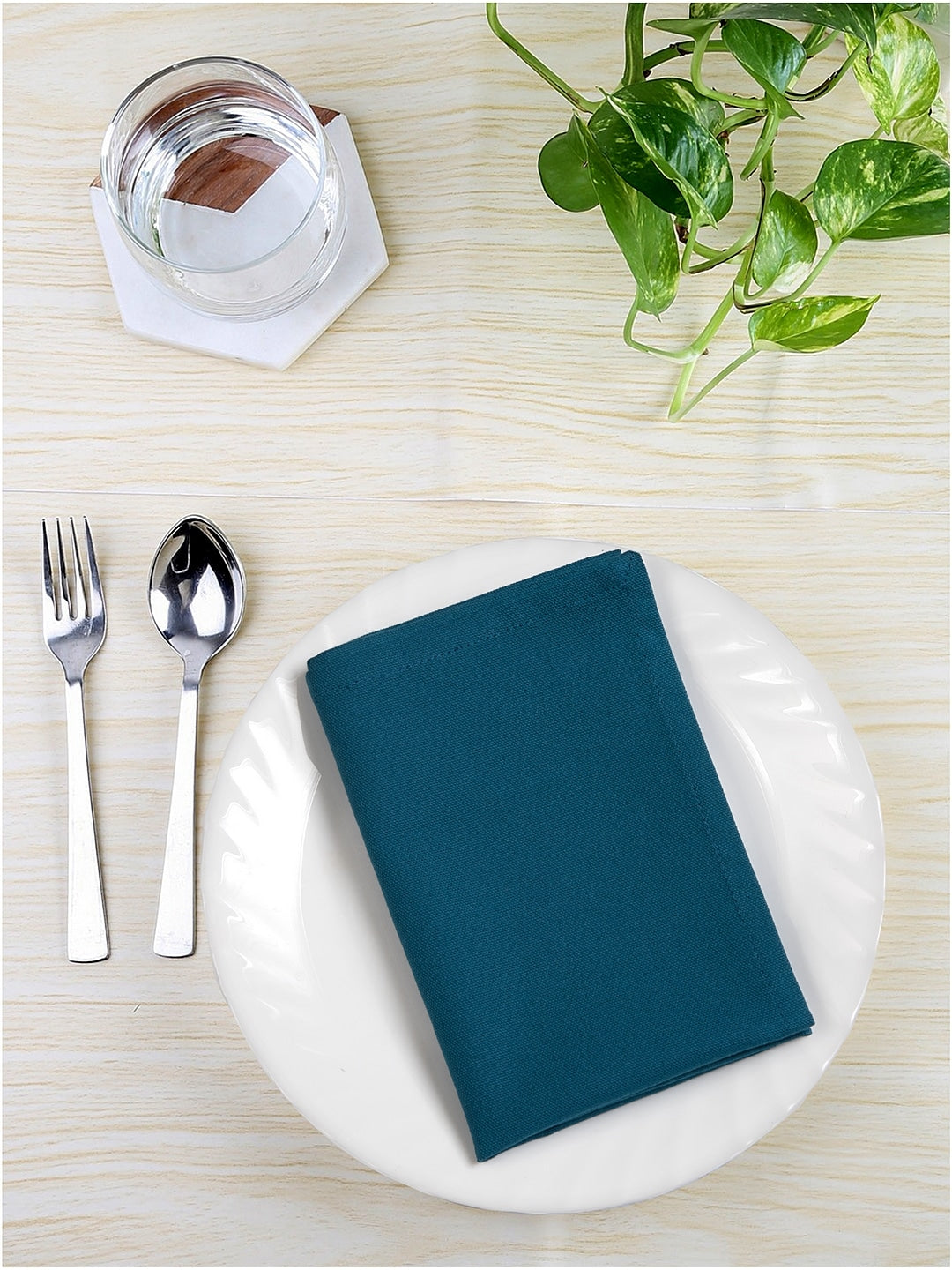 Blanc9 Set of 6 & 8 Cerulean Table Napkins