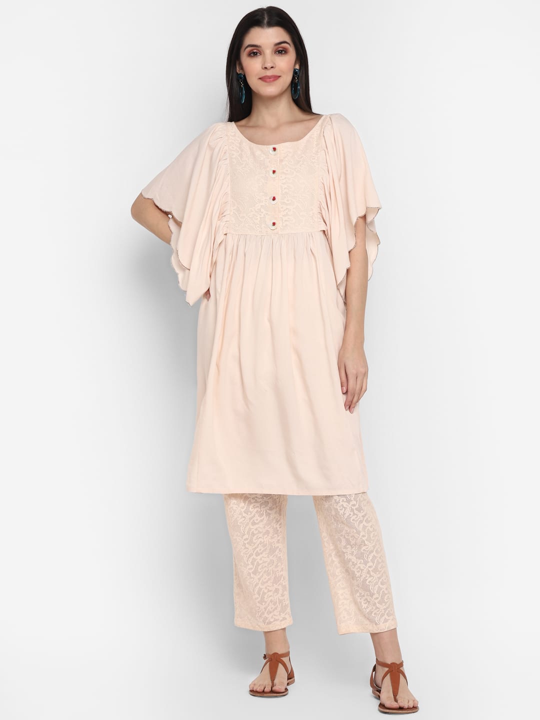 Blanc9 Laced Trouser Kurta 3 pc Set