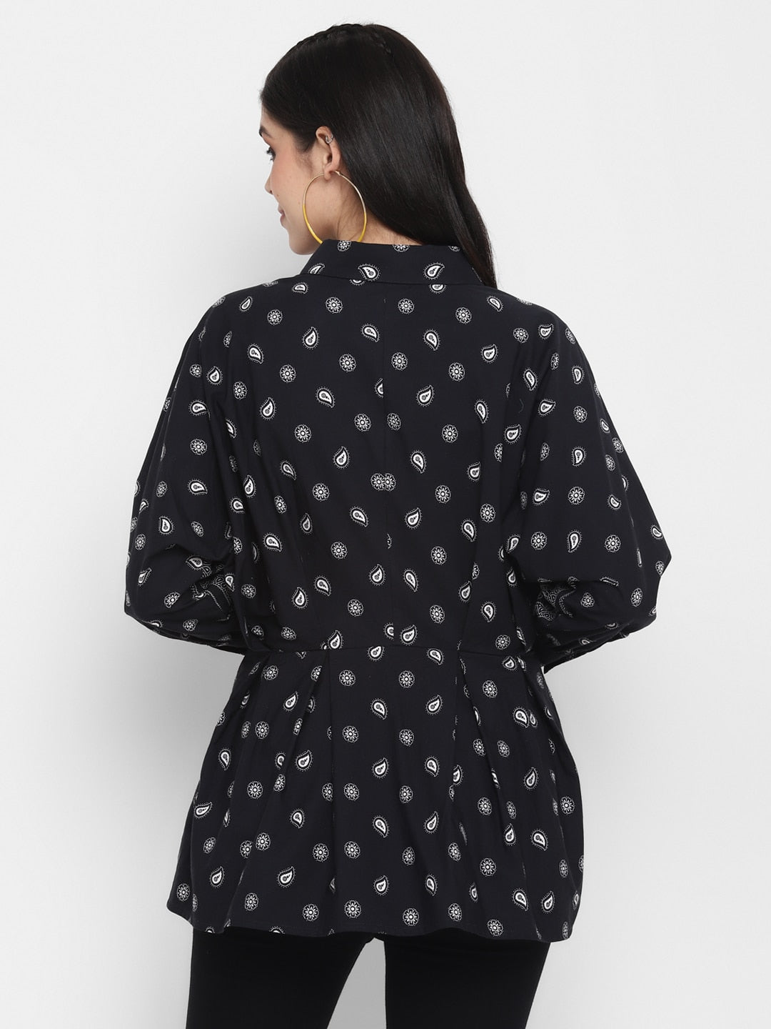 Blanc9 Paisley Printed Shirt with Batwing Sleeves