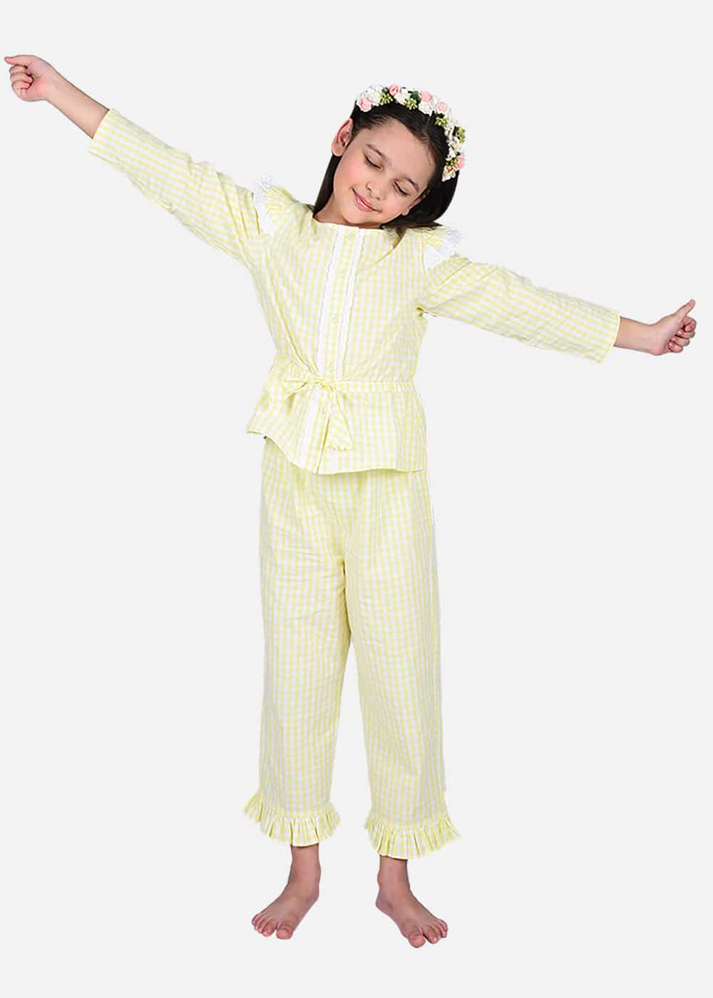 Blanc9 Yellow Shoulder Frill Nightwear