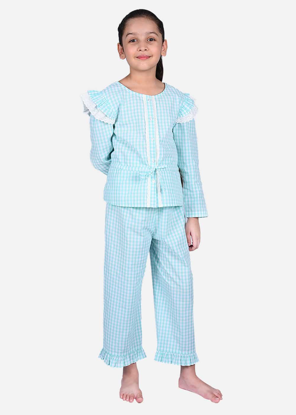 Blanc9 French Green Checkered Nightwear
