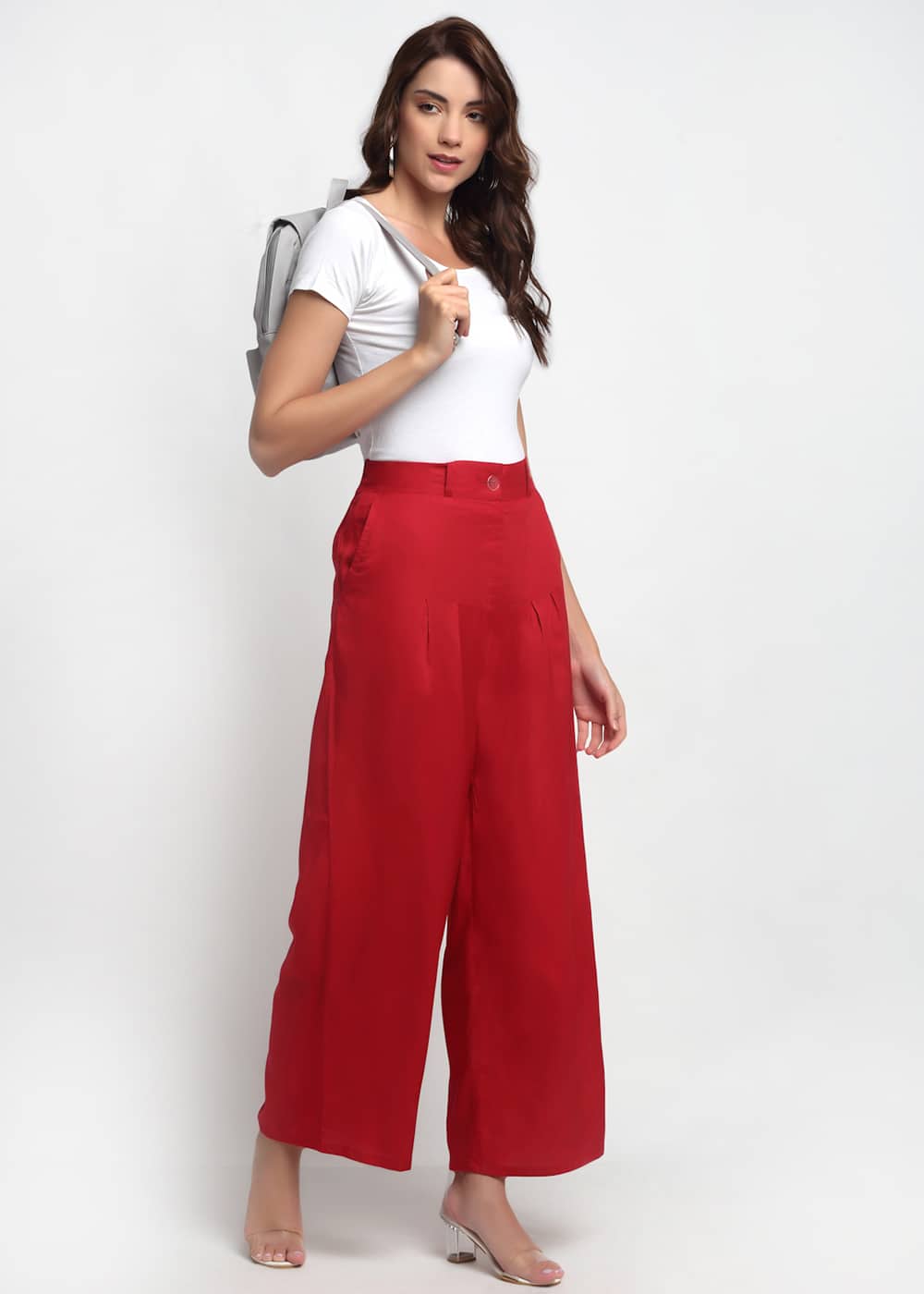 Blanc9 Red Palazzo Pants