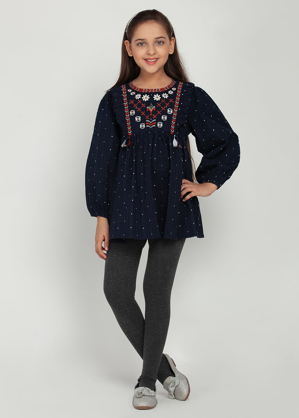 Blanc9 Blue Embroidered Tunic