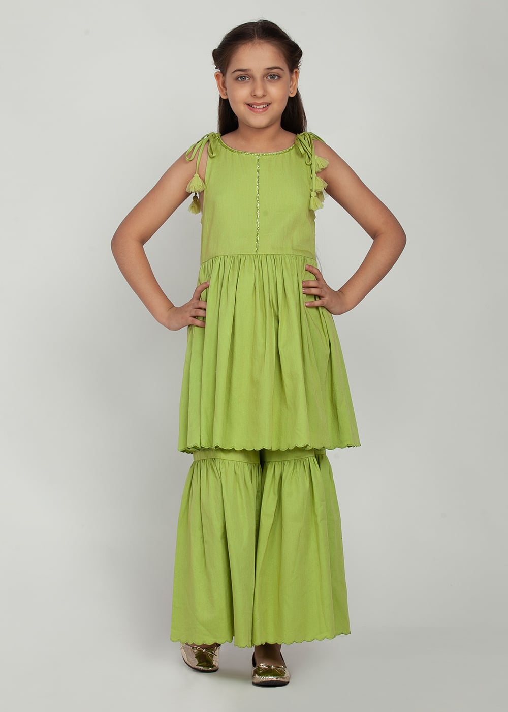 Blanc9 Green Sharara Suit