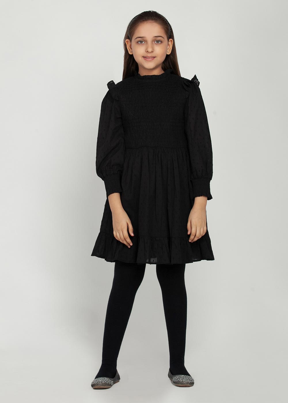 Blanc9 Black Dobby Dress