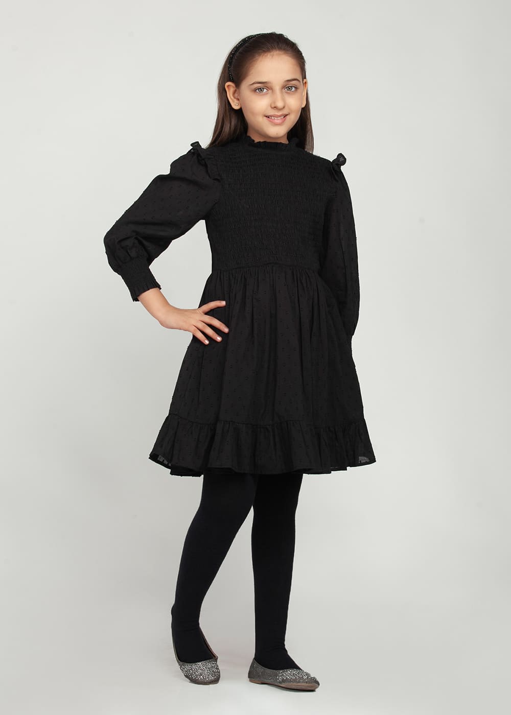 Blanc9 Black Dobby Dress
