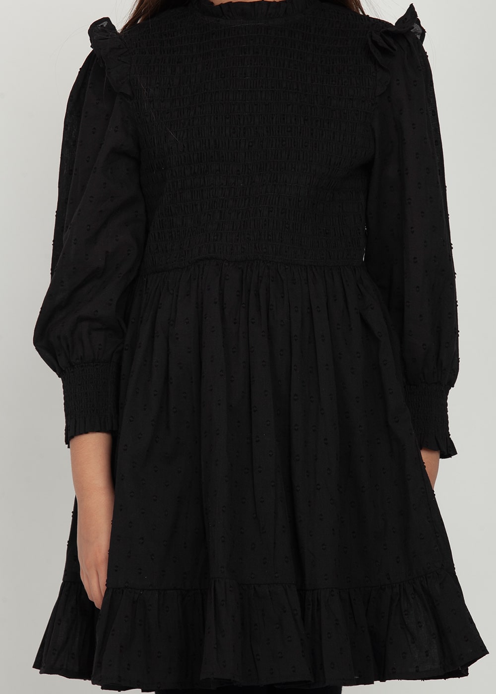 Blanc9 Black Dobby Dress