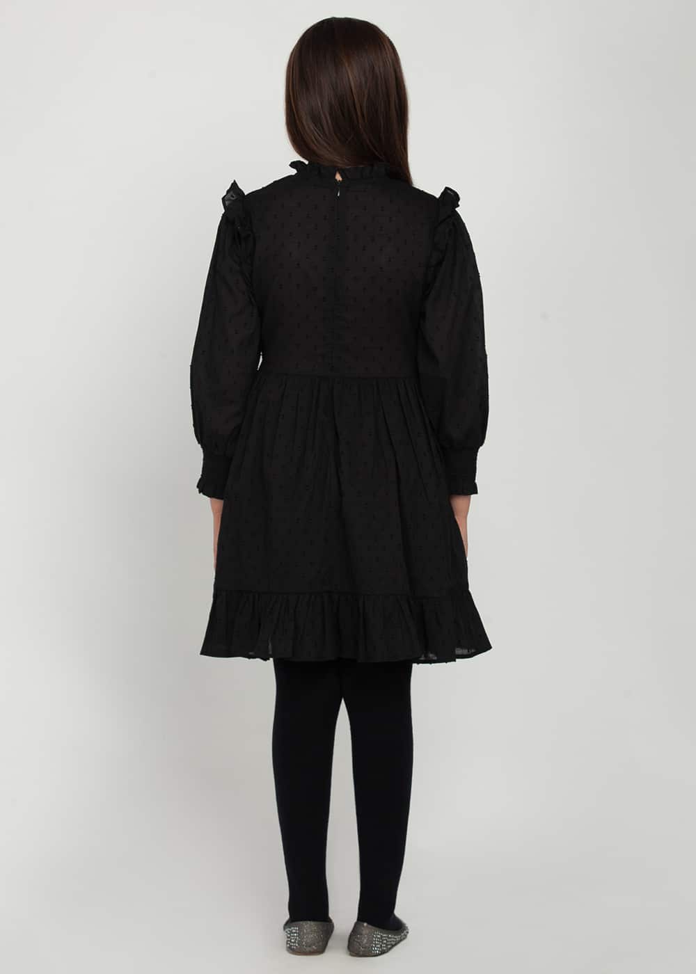 Blanc9 Black Dobby Dress