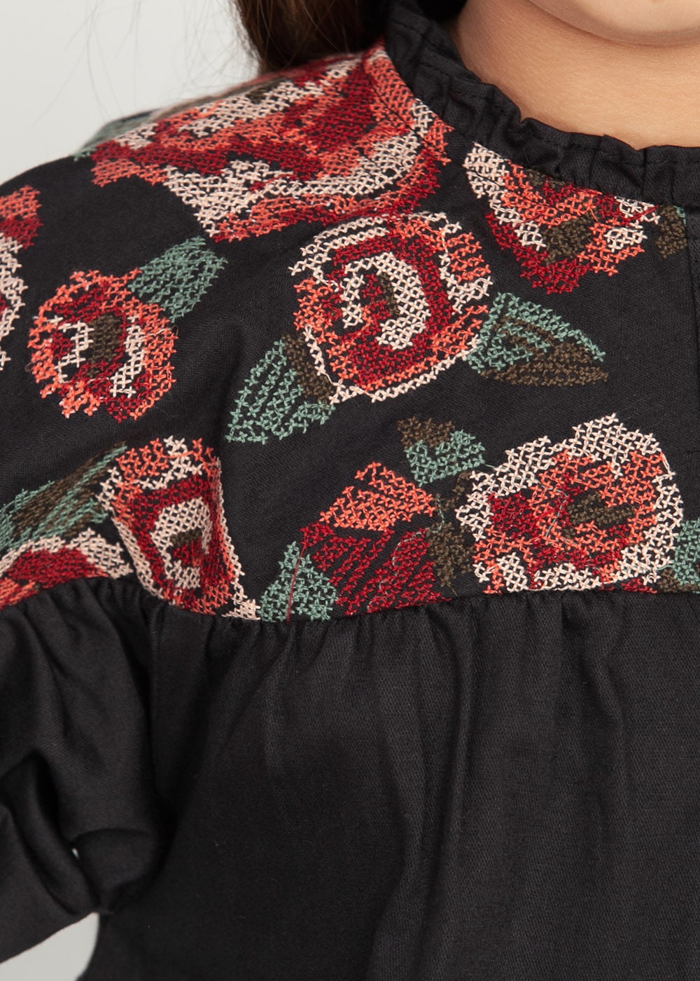 Blanc9 Black Embroidered Tunic