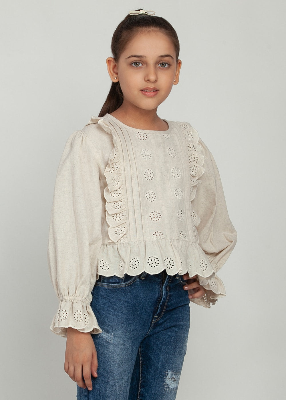 Blanc9 Organic Schiffli Top