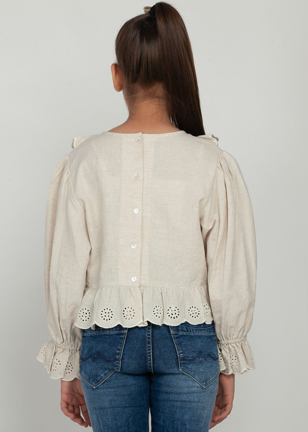 Blanc9 Organic Schiffli Top