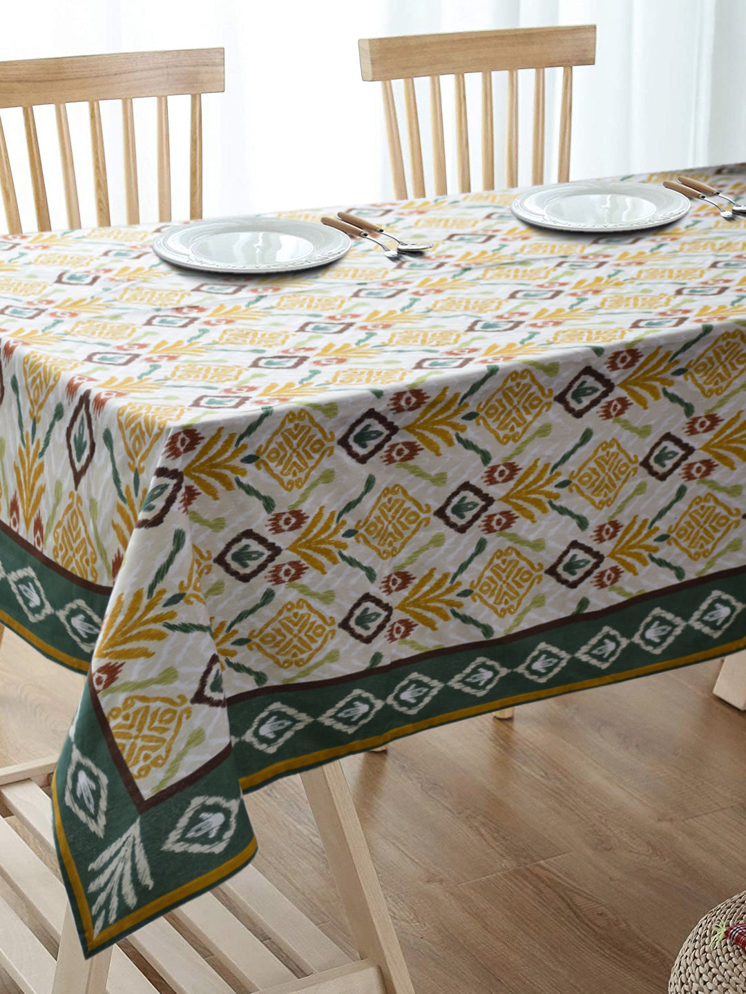 Blanc9 Ikat Katli 6/8 Seater Cotton Tablecloth