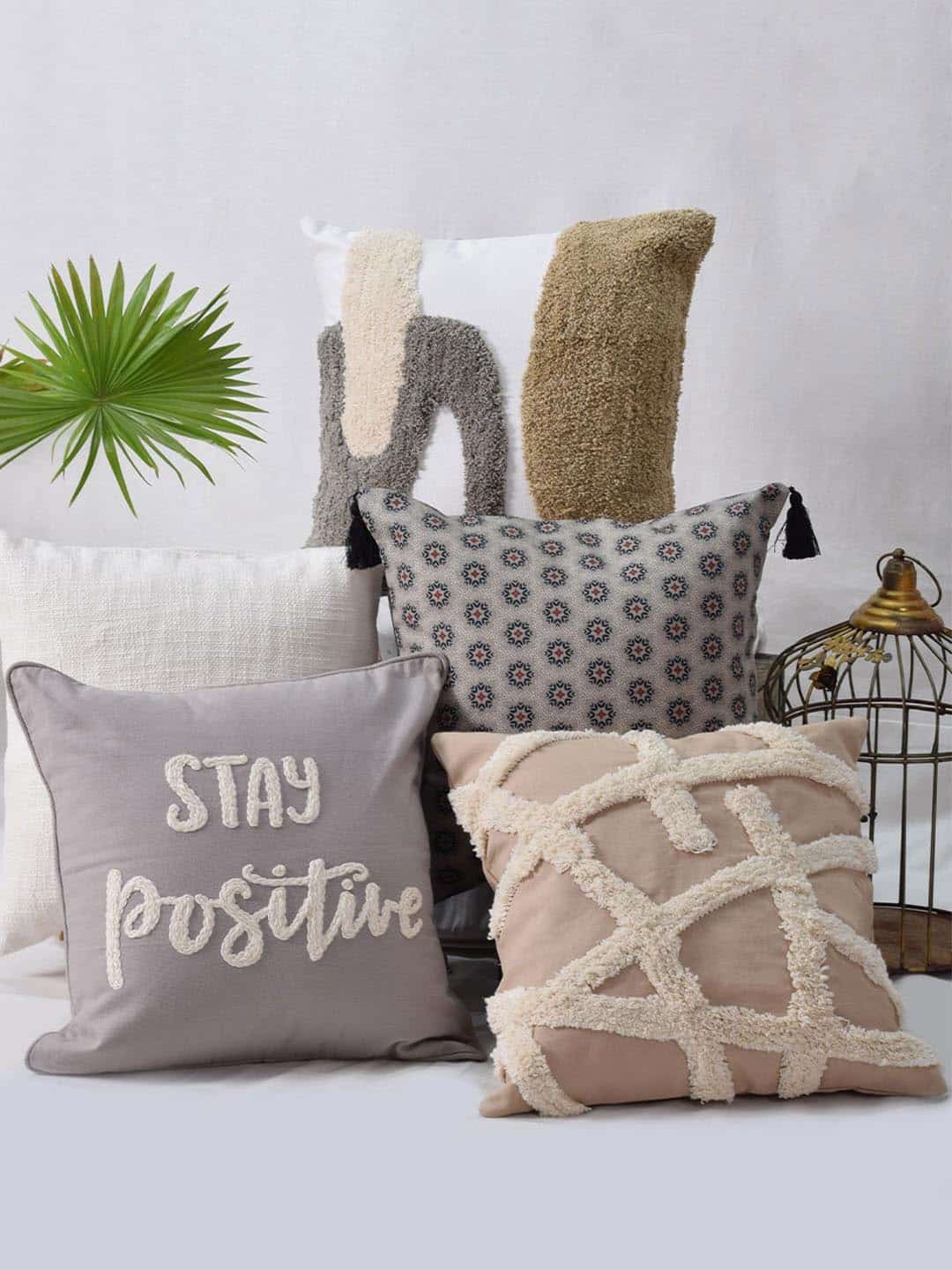 Blanc9 Set of 5 Berlin Square 40X40CM & Rectangle 30X50CM Cotton Cushion Covers