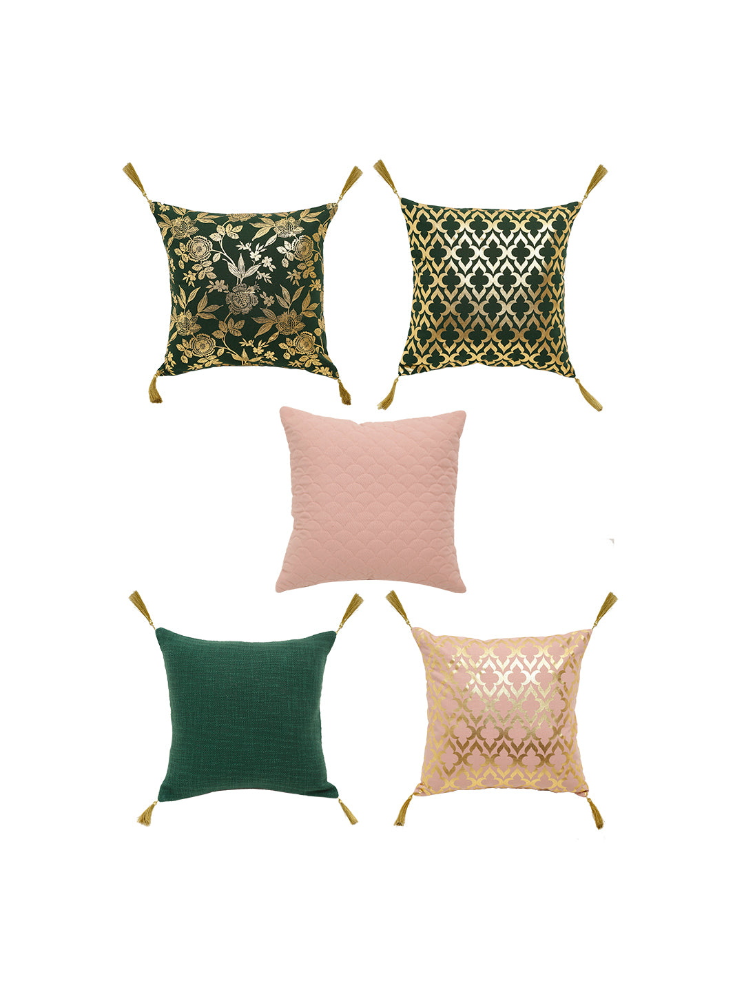 Set of 5  Gleaming Garden 40x40 CM Cushion Cover