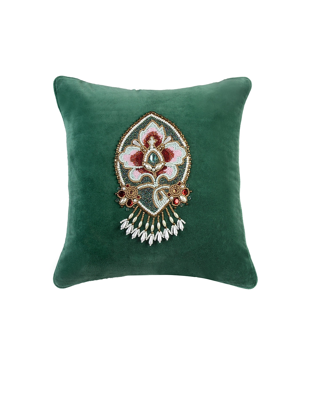 Blanc9 Set of 3 Embroidered Green Golden 40x40 CM Cushion covers