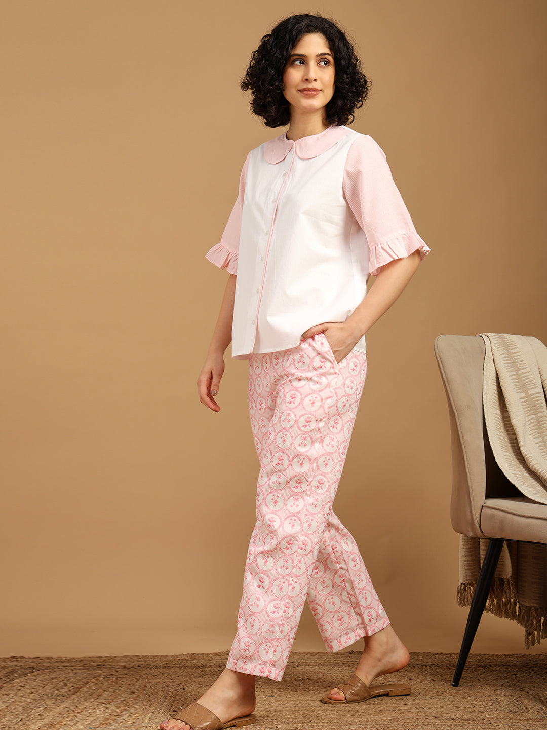 Pink Flora Geo Print Nightwear