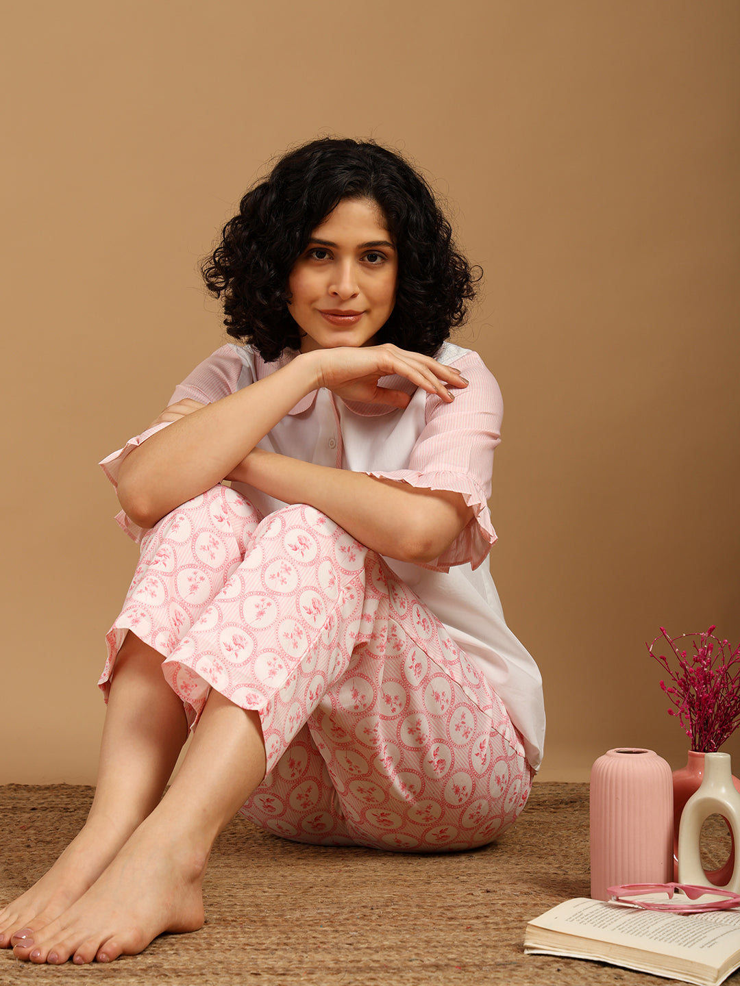 Pink Flora Geo Print Nightwear