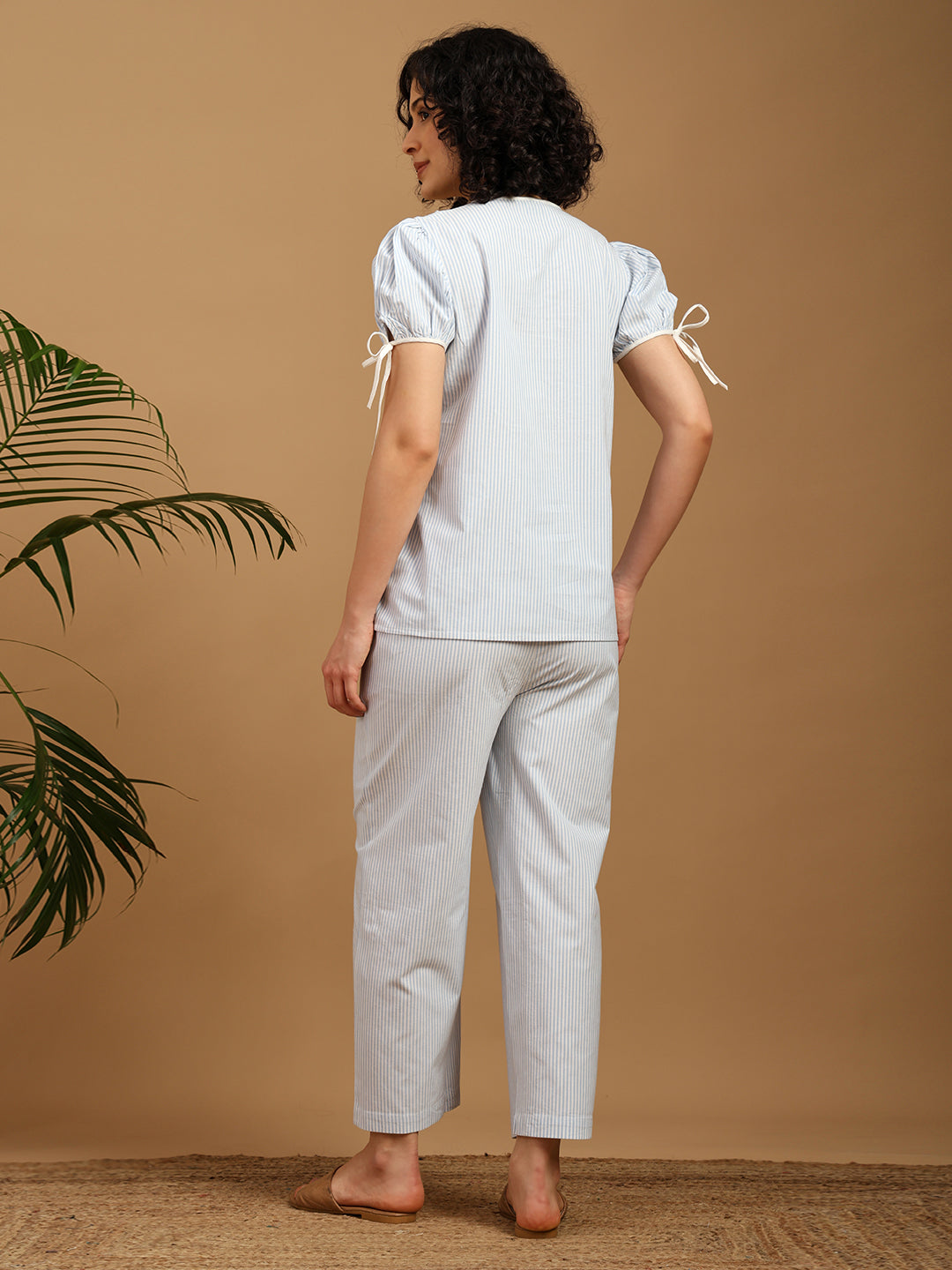 Sky Blue Nightwear with Stripes variation