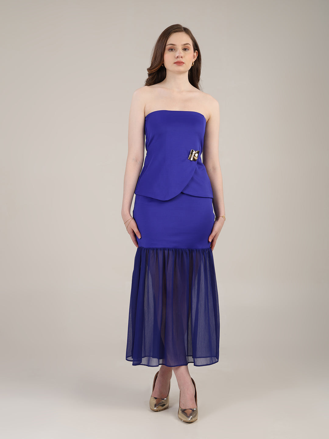 Dazzling blue Skirt Set