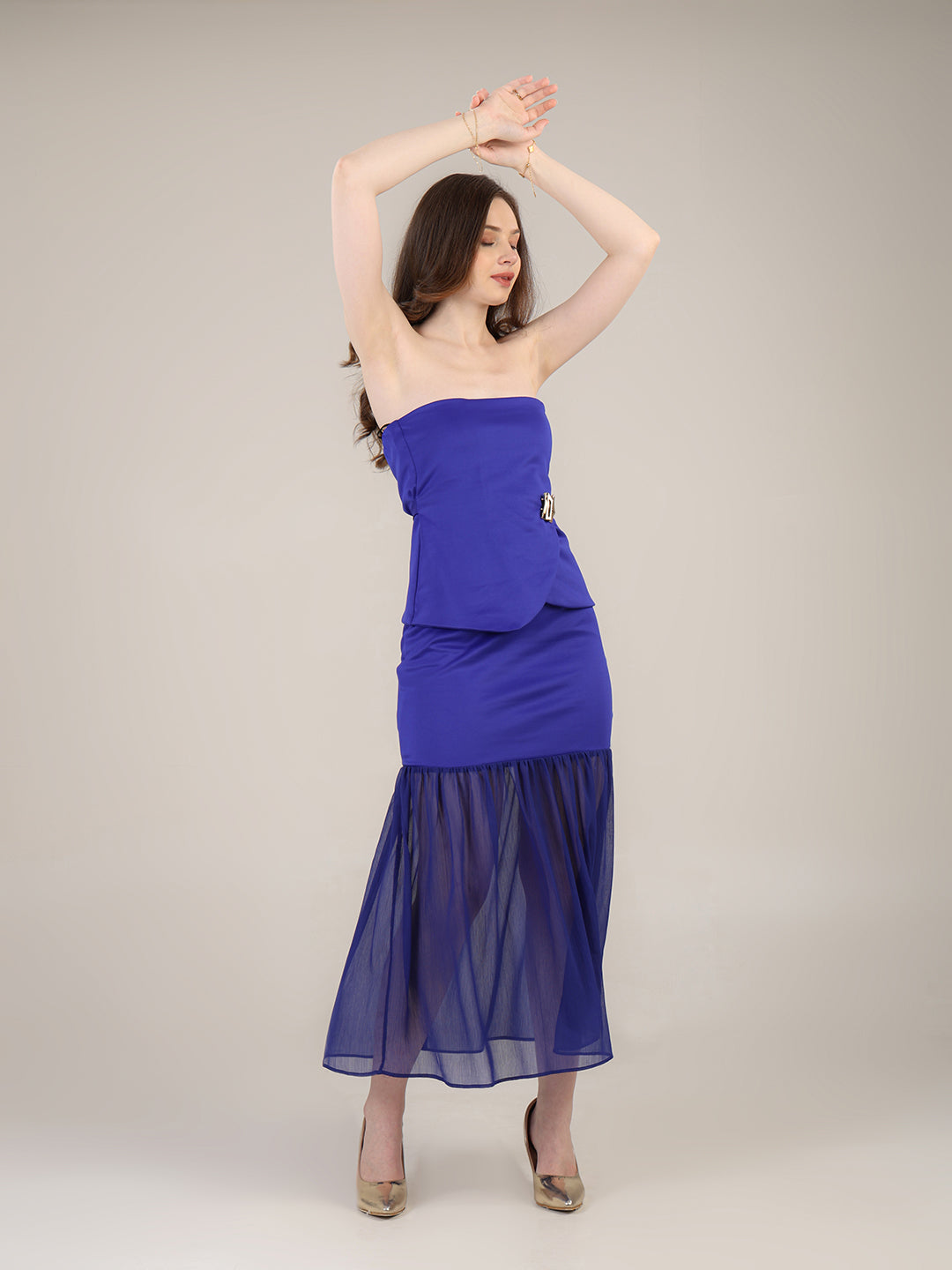 Dazzling blue Skirt Set