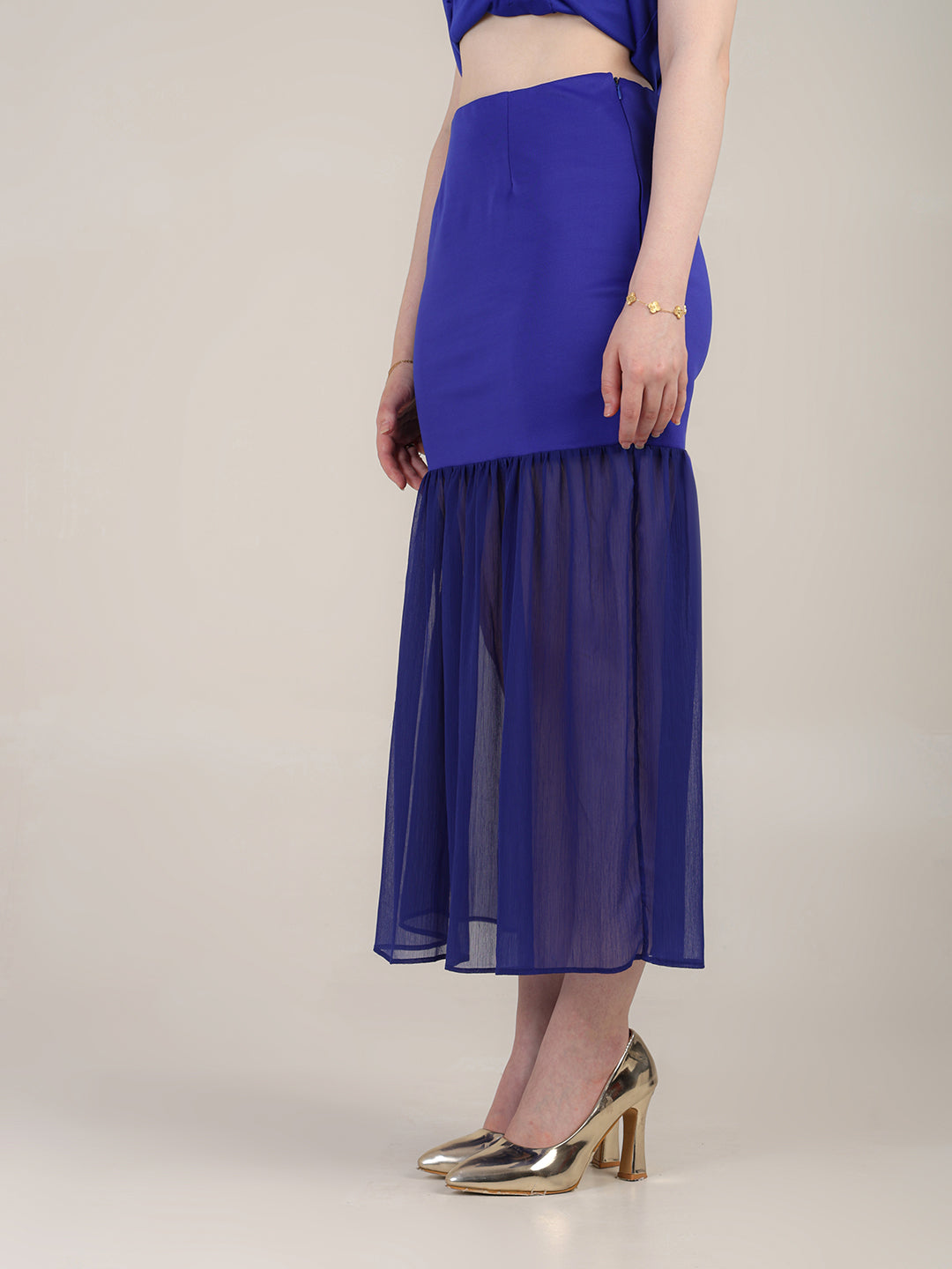 Dazzling blue Skirt Set