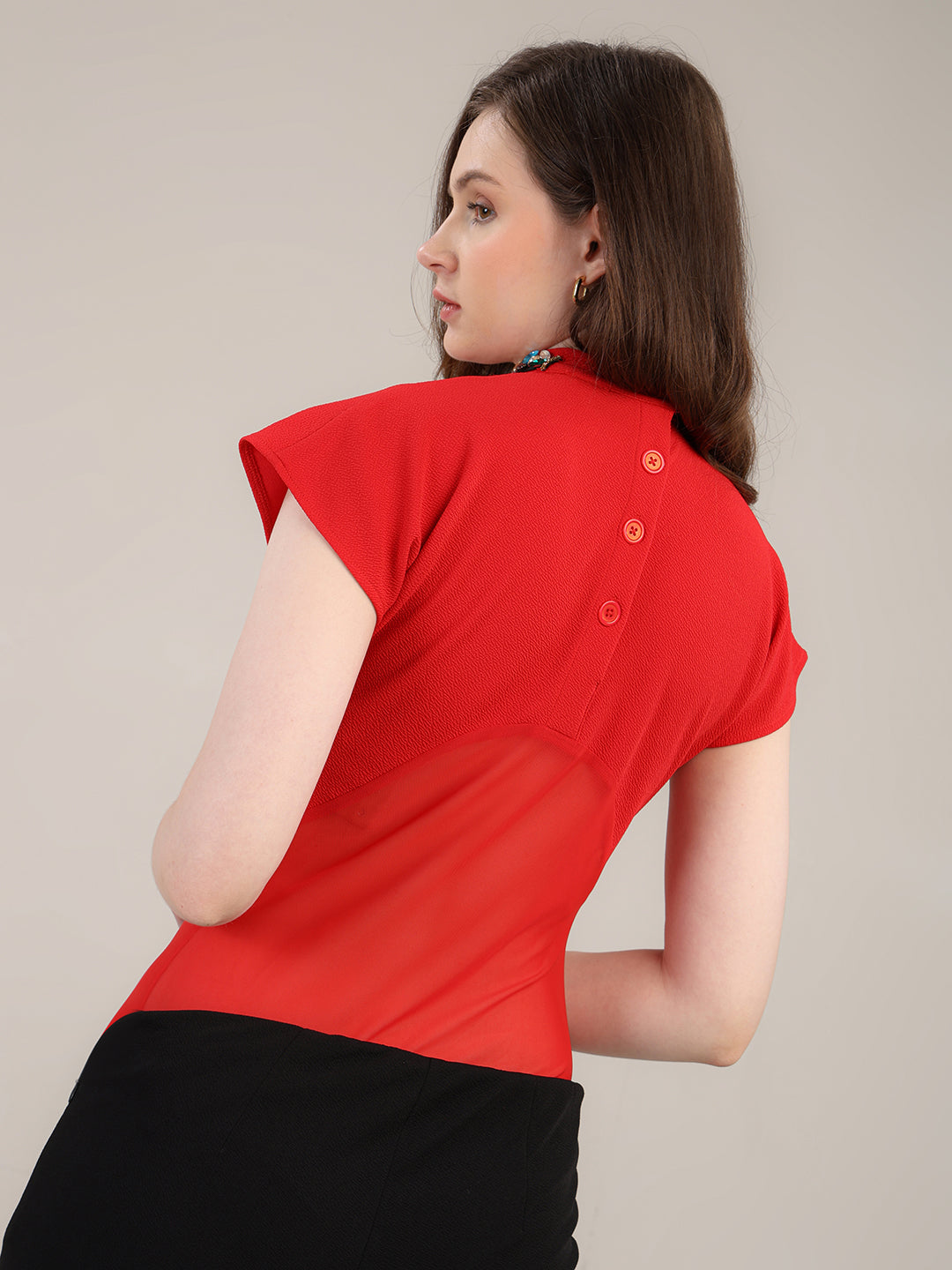 Red Party Ready Bodysuit Top