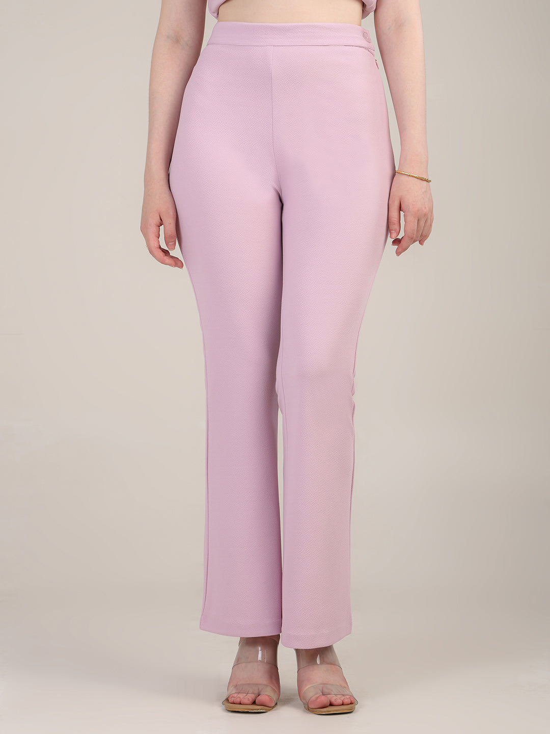 Lilac peplum top- trousers set