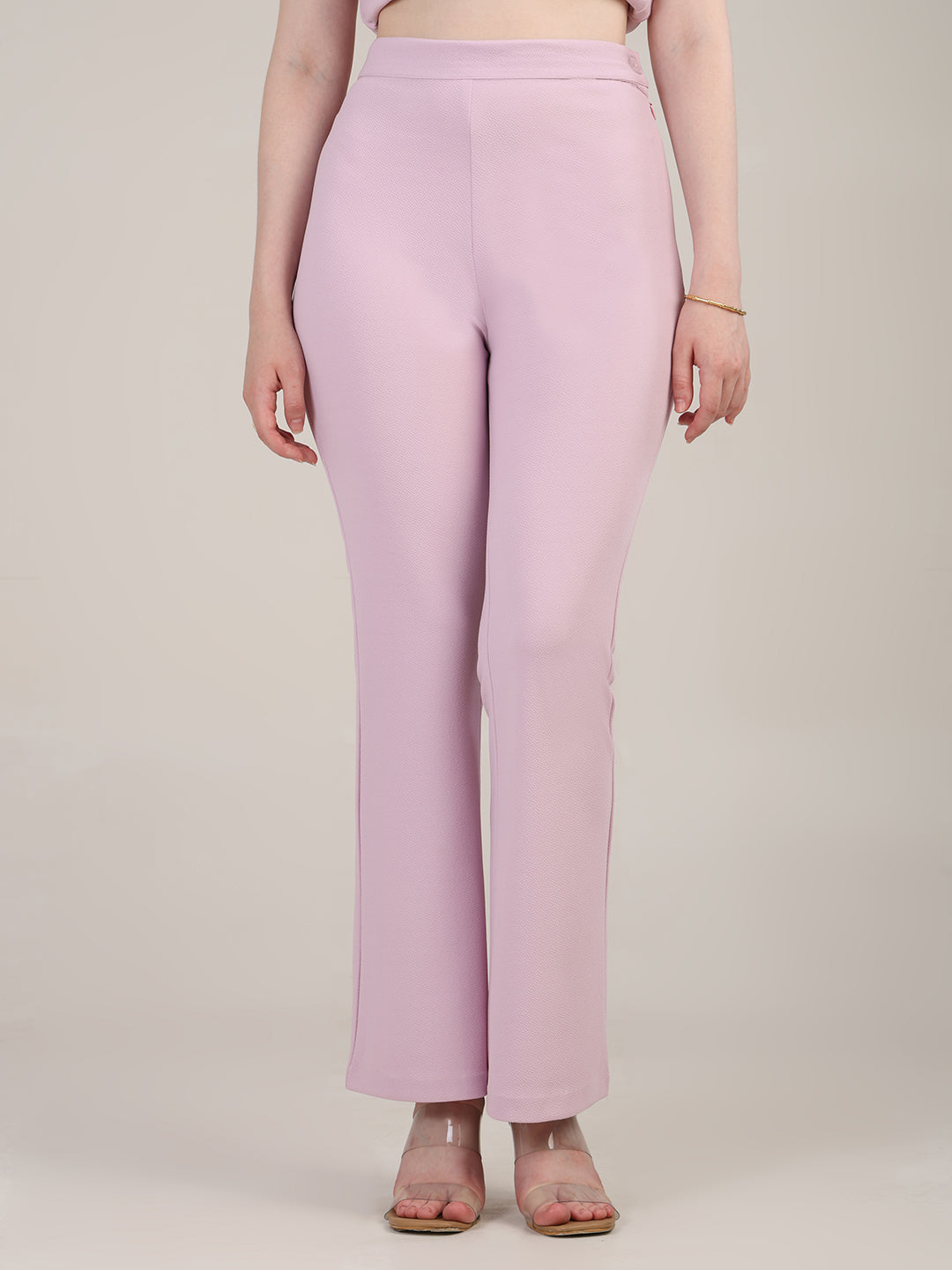Lilac peplum top- trousers set