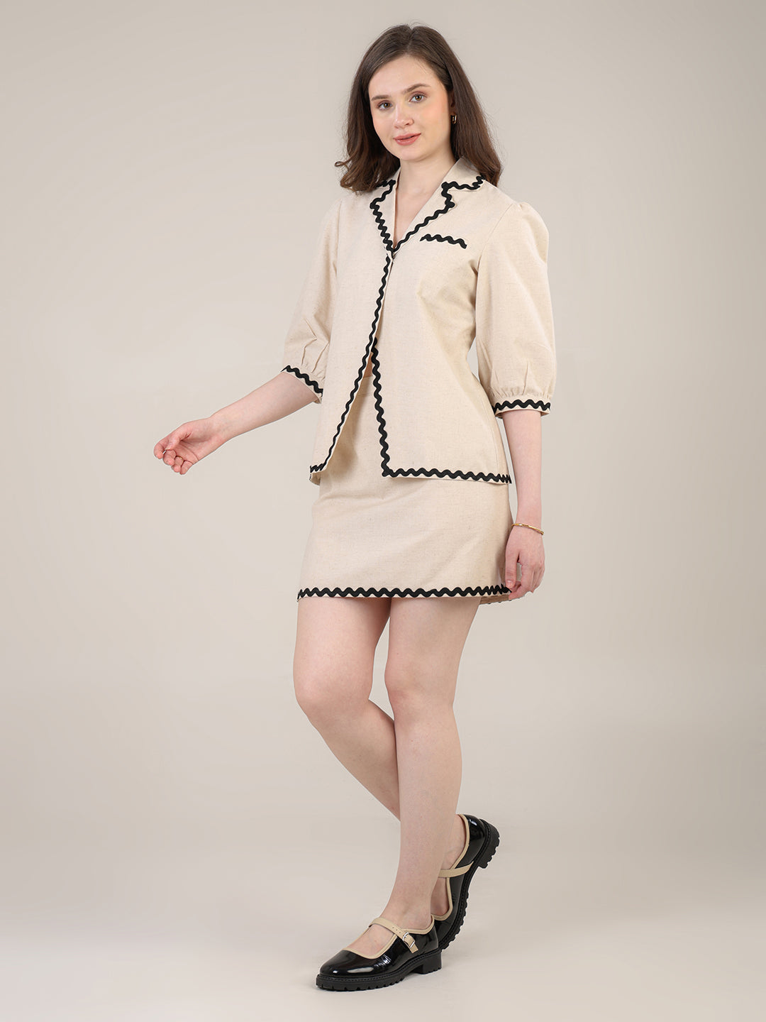 Contrast lace Skirt Set