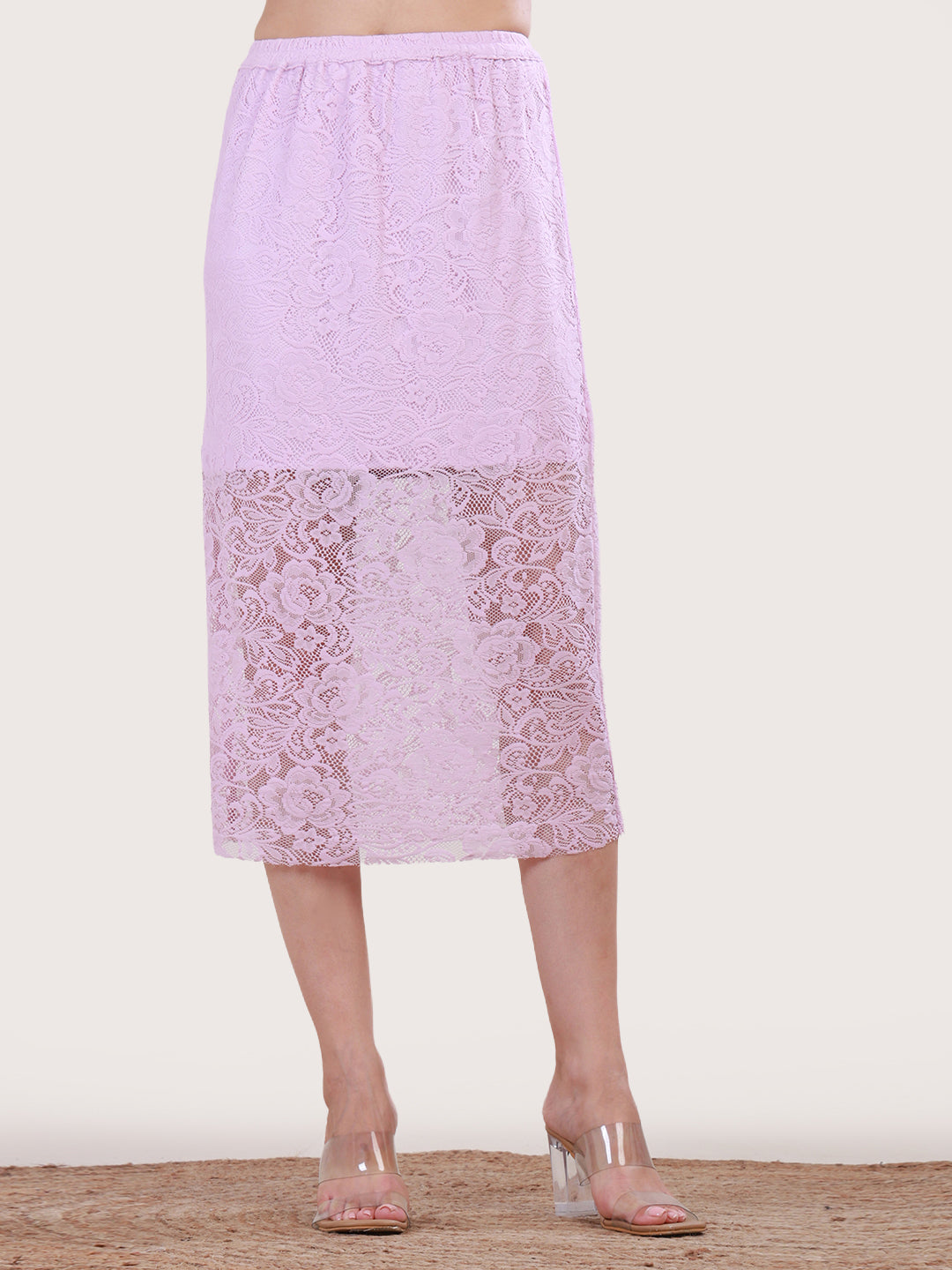 Lilac Loomed Luxury Skirt Set for Women