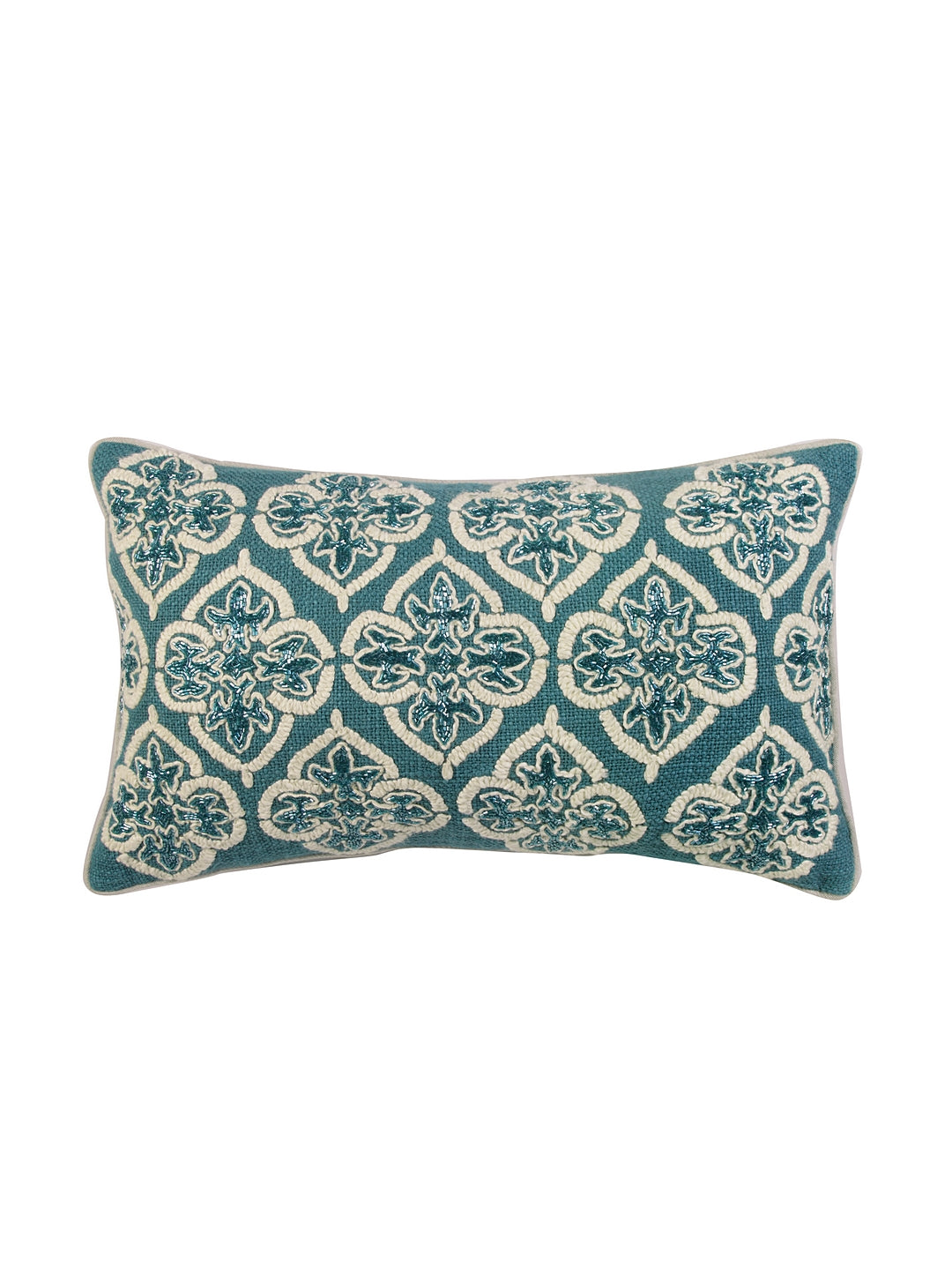 Blanc9 Ogee Embroidered Cushion Cover with Filler 30x50cm