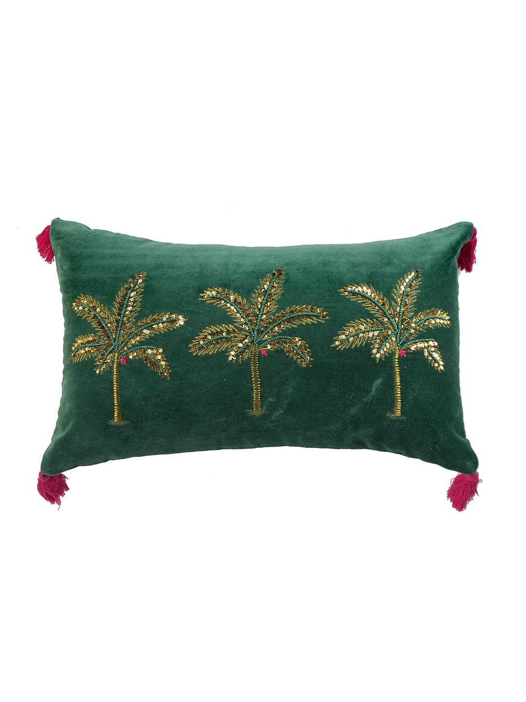 Golden Balsa Embroidered Cushion Cover with Filler 30x50cm