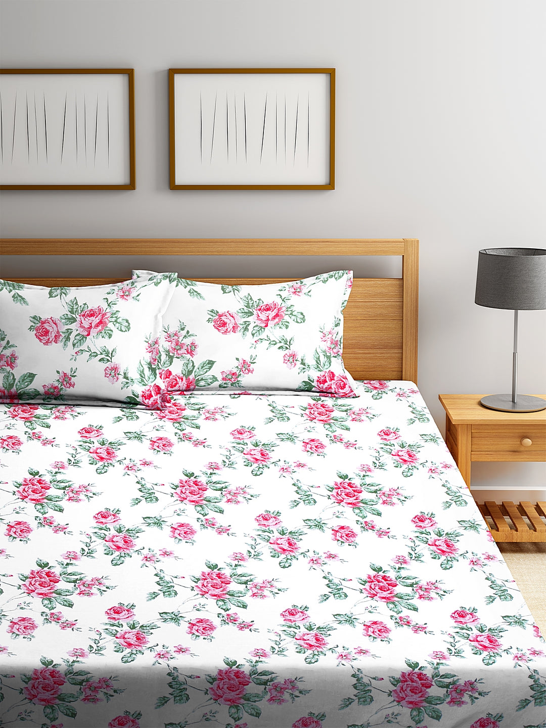 Blanc9 Rosa Bedsheet with Pillow Cases