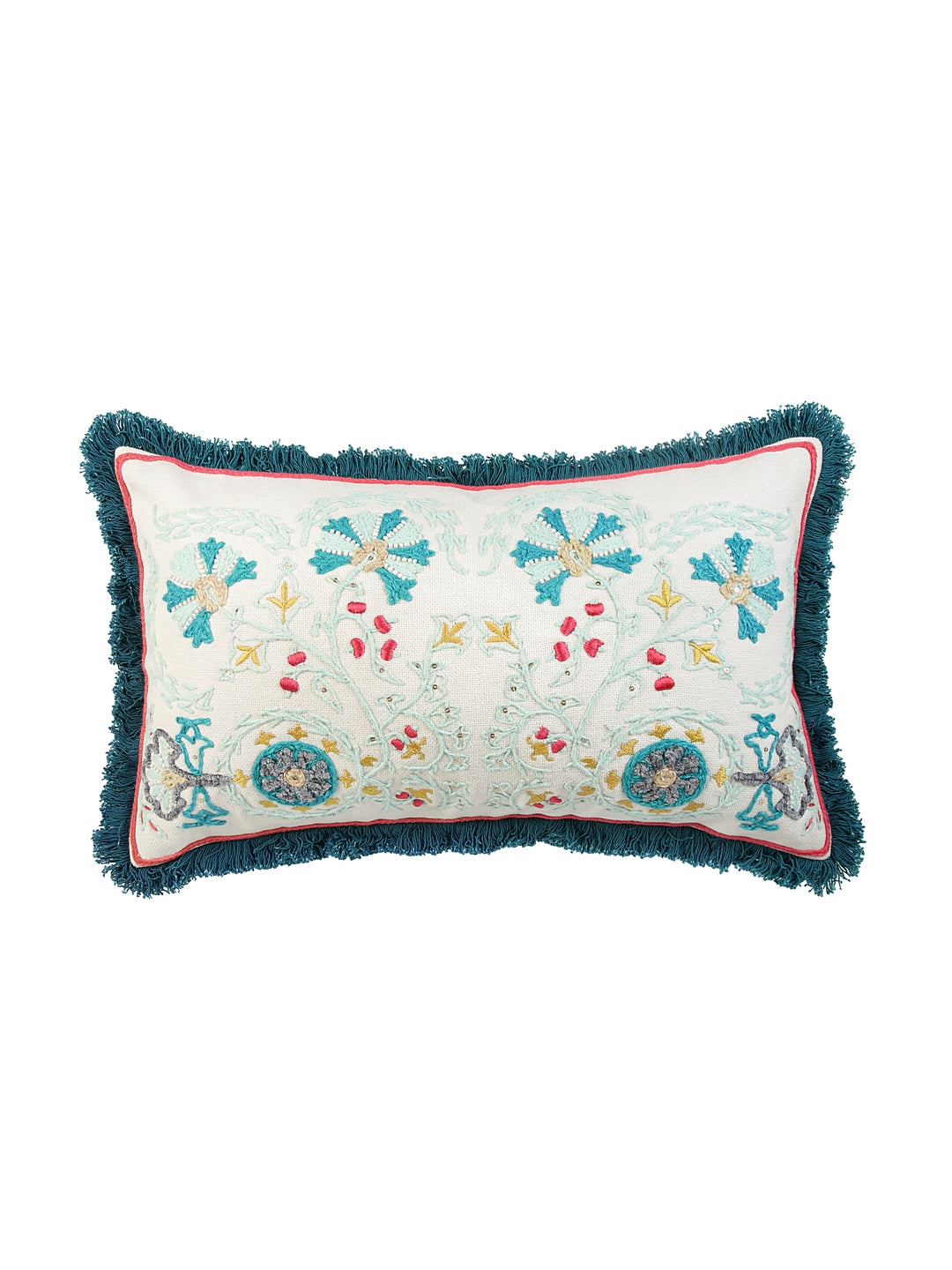 Exclusive Crewel Embroidered Cushion Cover with Filler 30x50cm