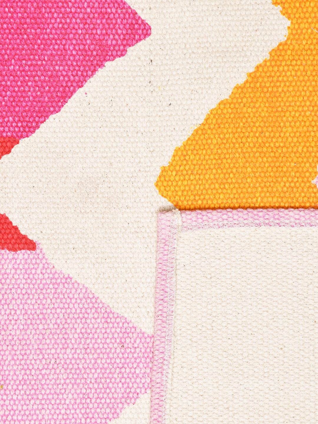 Blanc9 Azalea Pink Cotton Printed 4'x5.5' Carpet