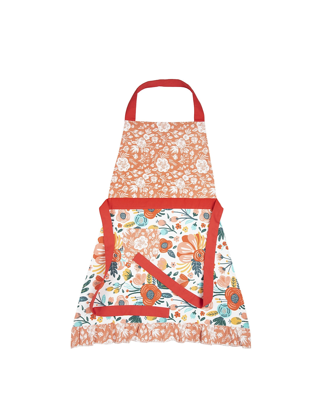 Blanc9 Set of 2 Red Printed & Embroidered Aprons