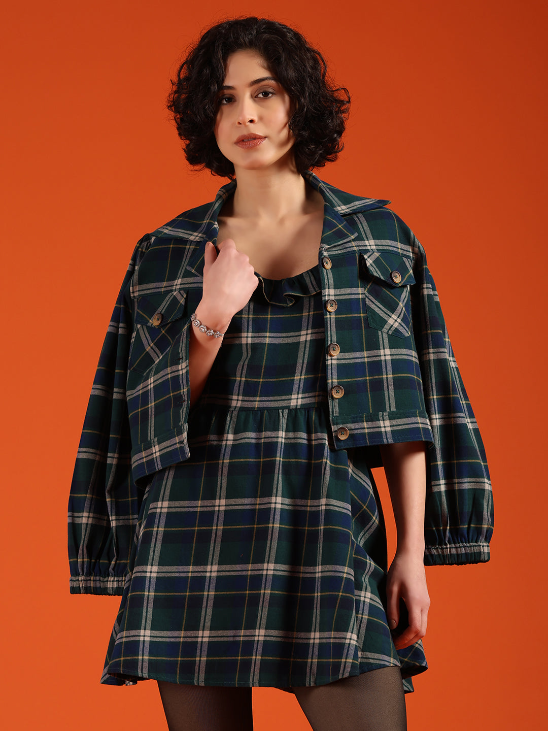 Rock Chick Checkered Jacket with Dress