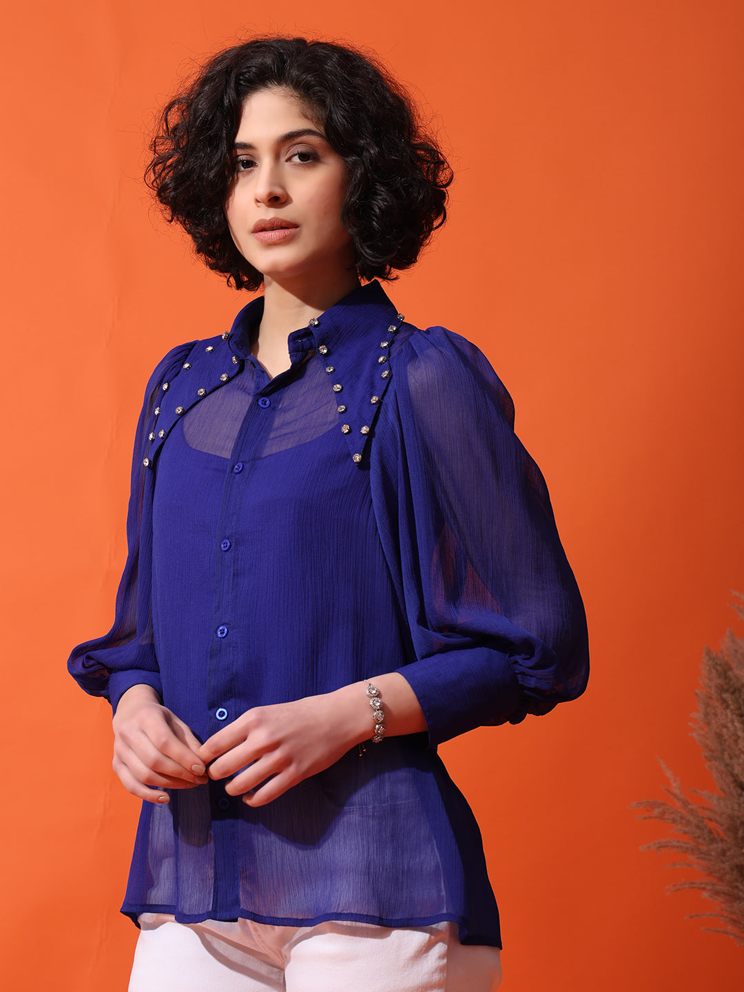 Studded Collar Shirt
