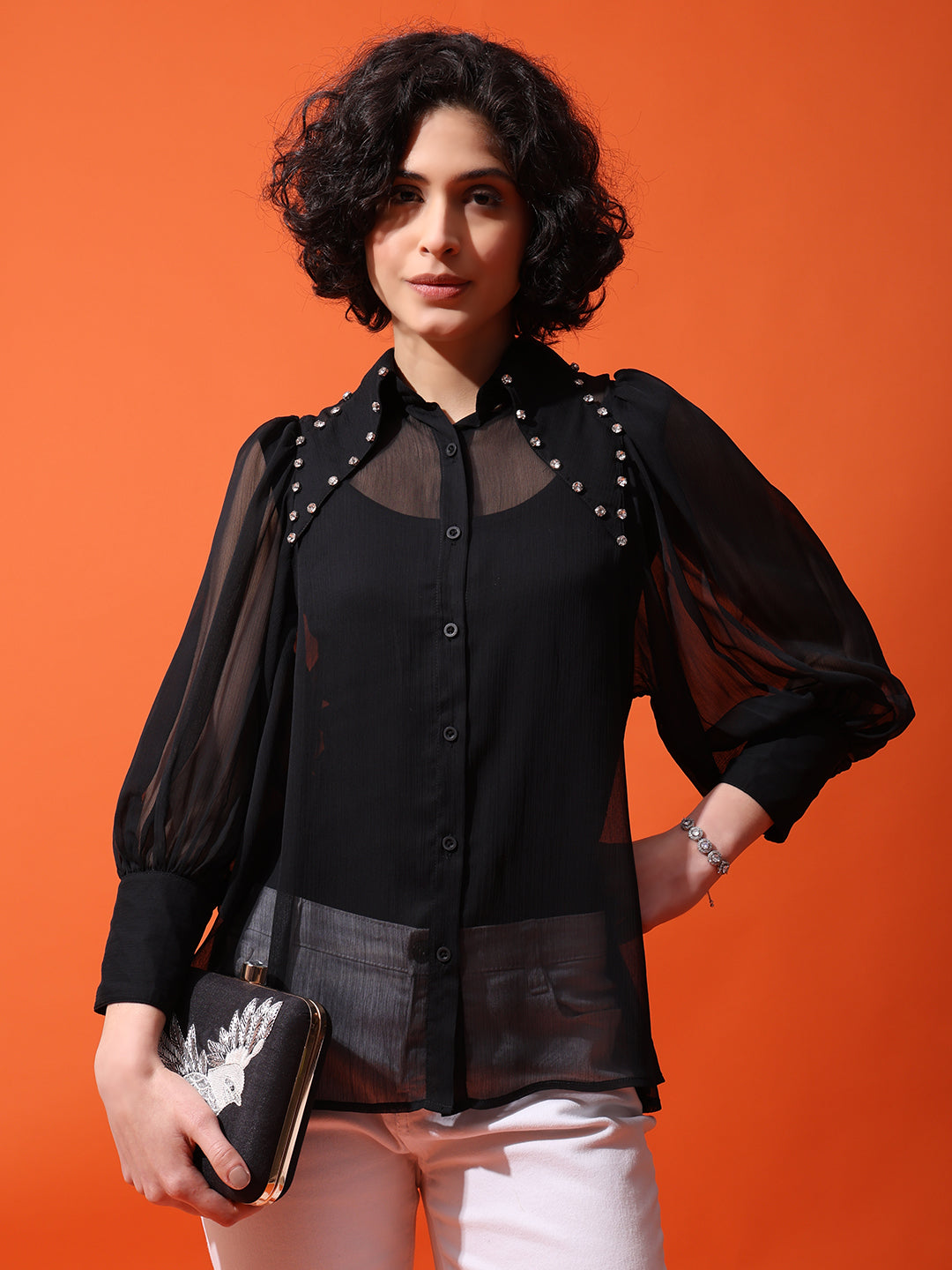 Studded Collar Shirt