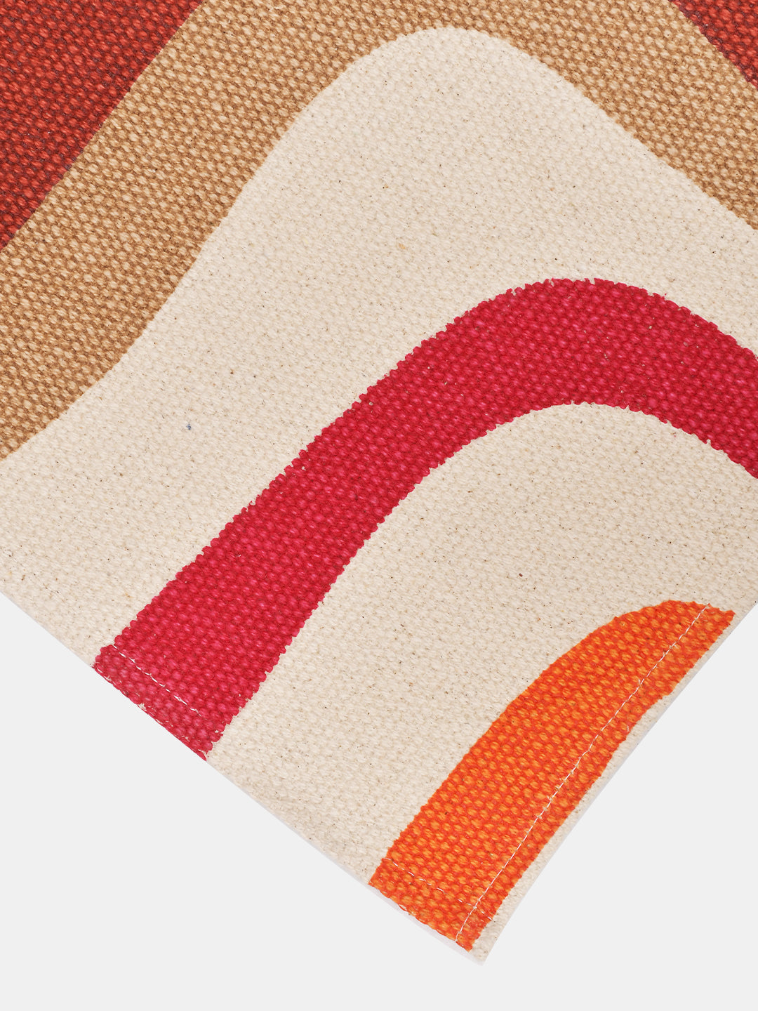 Blanc9 Hurly-Burly Rusty Red 4'x5.5' Printed Cotton Carpet