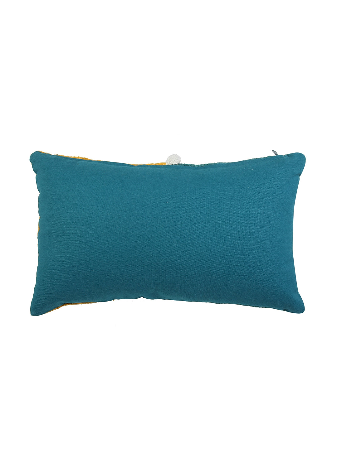Ochre Peacock Blue Cushion Cover with Filler 30x50cm