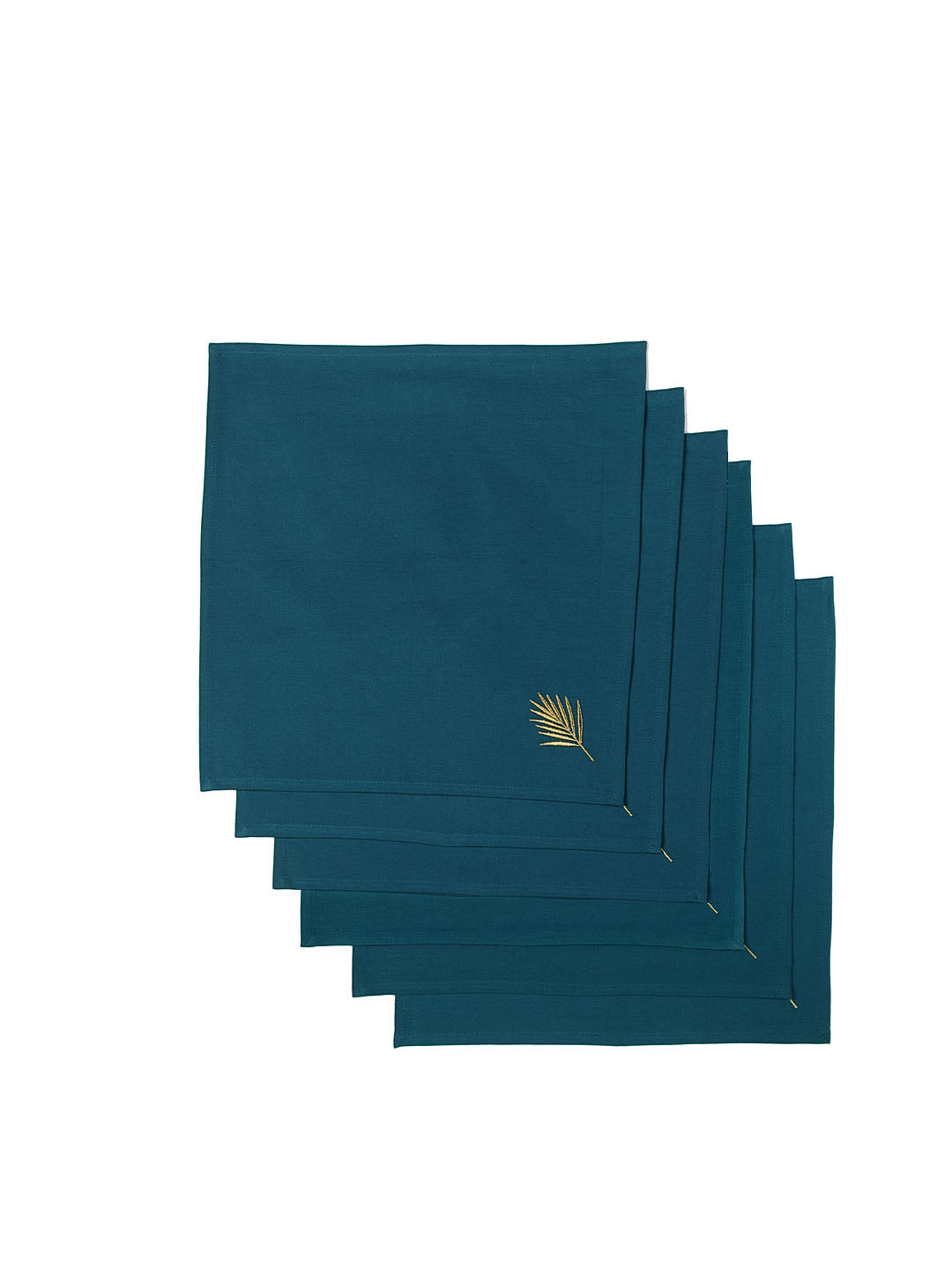 Blanc9 Set of 6 & 8 Gold Leaf Table Napkins