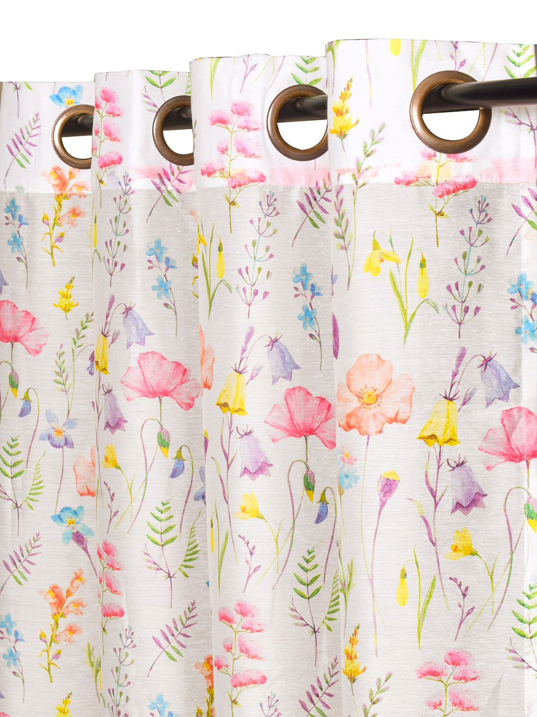 Blanc9 Set Of 2 Floral Garden Digitally Printed 7Ft. Curtain Sheer