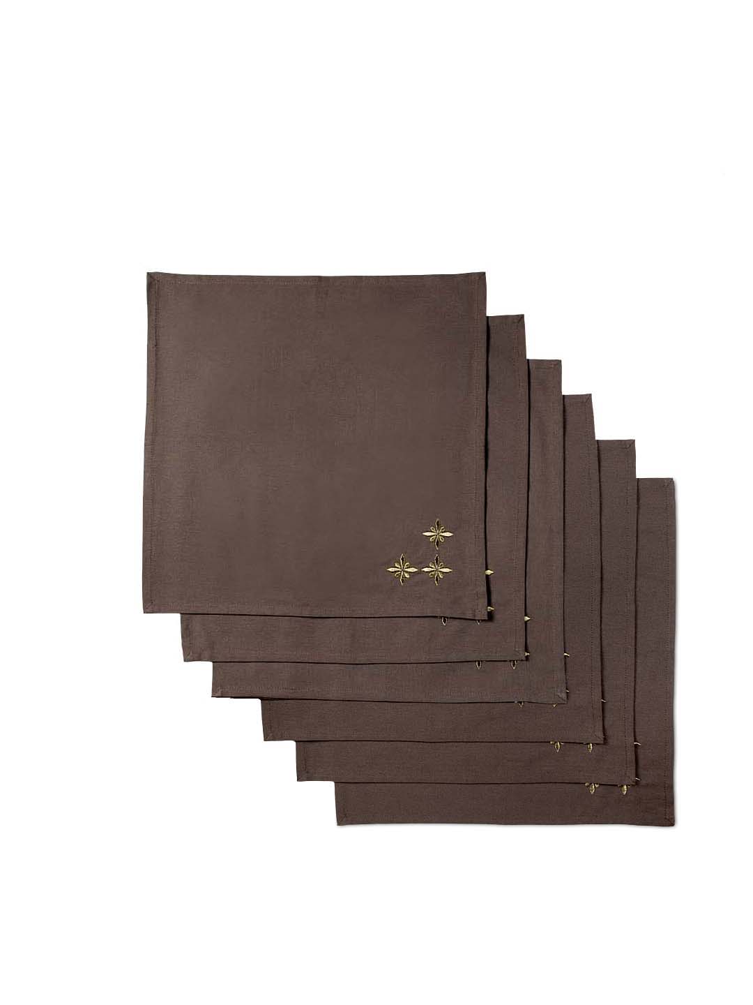 Set of 6 &amp; 8 Blingy Lights Embroidered Table Napkins