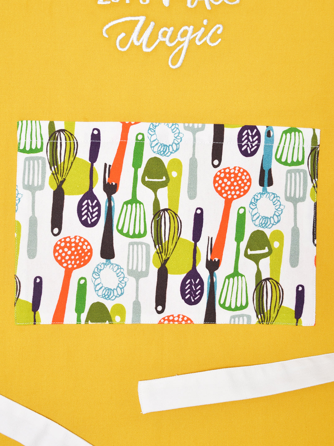 Let's Make Magic Yellow Printed Apron
