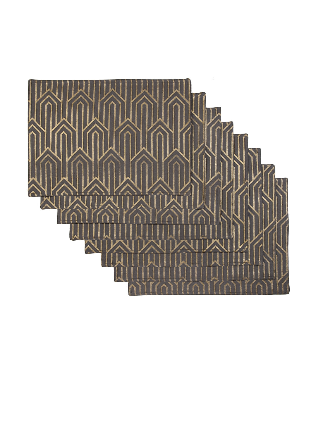 Set of 8 Contemporary Braided Foil Printed Placemats