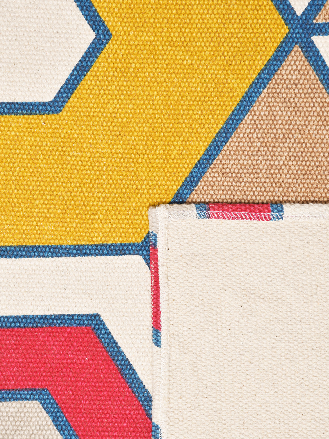 Blanc9 Honeycomb Yellow 4'x5.5' Printed Cotton Carpet