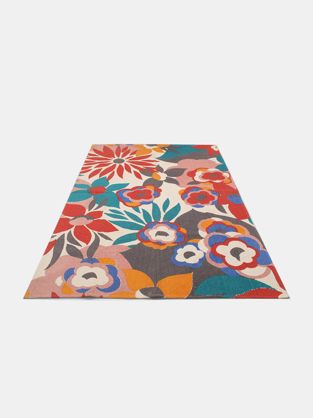 Blanc9 Floral Printed "4x5.5 ft." Cotton Carpet